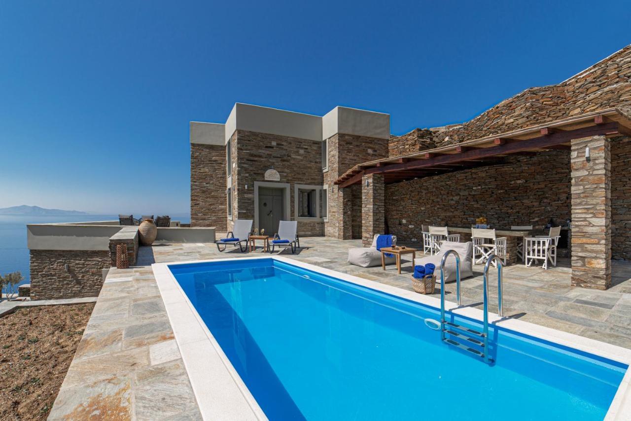 Acron Andros - Luxury Villa With Private Pool Korthio Eksteriør bilde